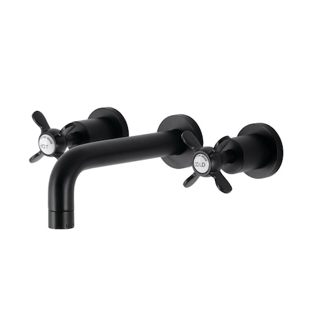 Kingston Brass KS8120BEX Two-Handle Wall Mount Bathroom Faucet, Matte Black KS8120BEX